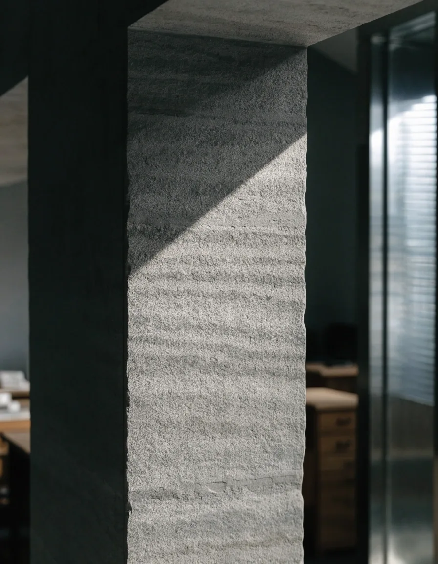 Matte Steinfläche mit harter Lichtkante