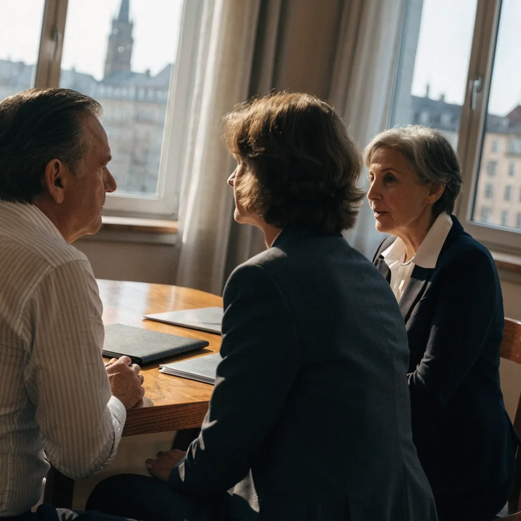 Beratungsgespräch mit Unterlagen am Tisch in Köln